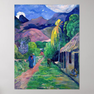 Paul Gauguin – タヒチの通り ポスター