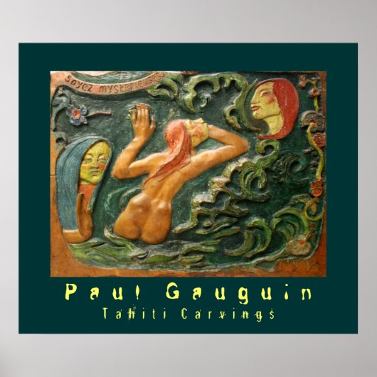 Paul Gauguin:タヒチ彫刻 ポスター (正面)