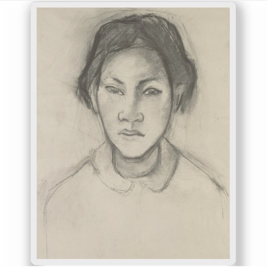 Paul Gauguin – タヒチ族の女性の頭 シール (正面)