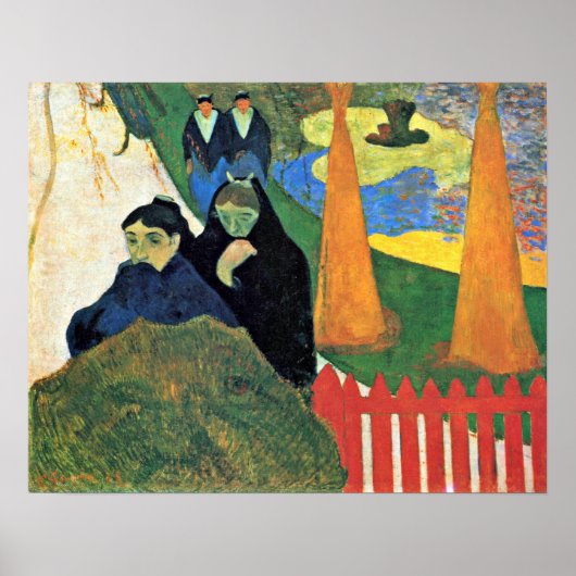 Paul Gauguin – メイドが庭を通る ポスター (正面)