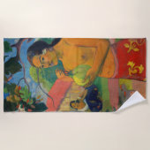 Paul Gauguin – 果実を持つ女性 ビーチタオル (正面)