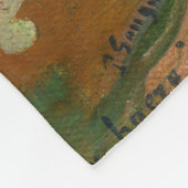 Paul Gauguin – 果実を持つ女性 フリースブランケット (角)