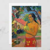 Paul Gauguin – 果実を持つ女性 招待状 (正面/裏面)