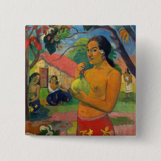 Paul Gauguin – 果実を持つ女性 缶バッジ (正面)