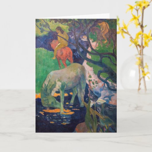 Paul Gauguin – 白馬 カード (黄色い花)