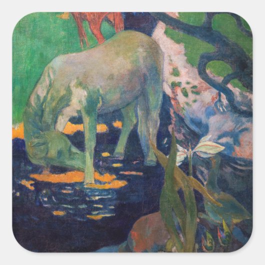 Paul Gauguin – 白馬 スクエアシール (正面)