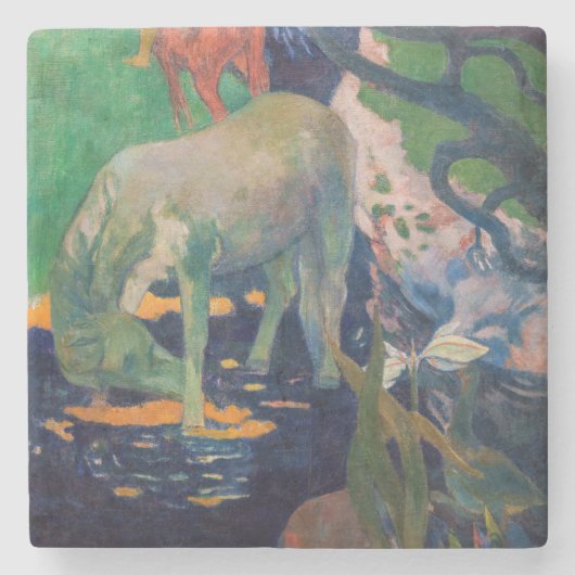 Paul Gauguin – 白馬 ストーンコースター (正面)