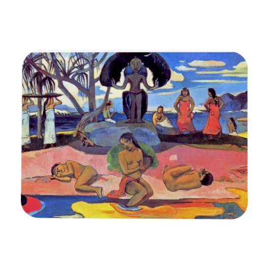 Paul Gauguin – 神の日 – ファインアート絵画ズ マグネット (横)