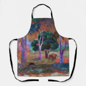 Paul Gauguin – 豚と馬の風景 エプロン (正面)