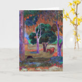 Paul Gauguin – 豚と馬の風景 カード (黄色い花)