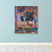 Paul Gauguin – 豚と馬の風景 キャンバスプリント (インサイチュ (ウッドフロア))