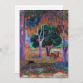 Paul Gauguin – 豚と馬の風景 サンキューカード (正面/裏面)