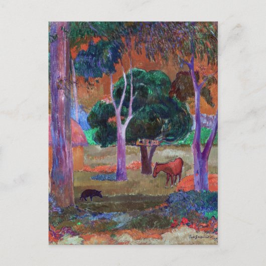 Paul Gauguin – 豚と馬の風景 ポストカード (正面)