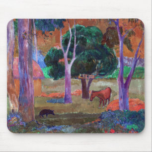 Paul Gauguin – 豚と馬の風景 マウスパッド