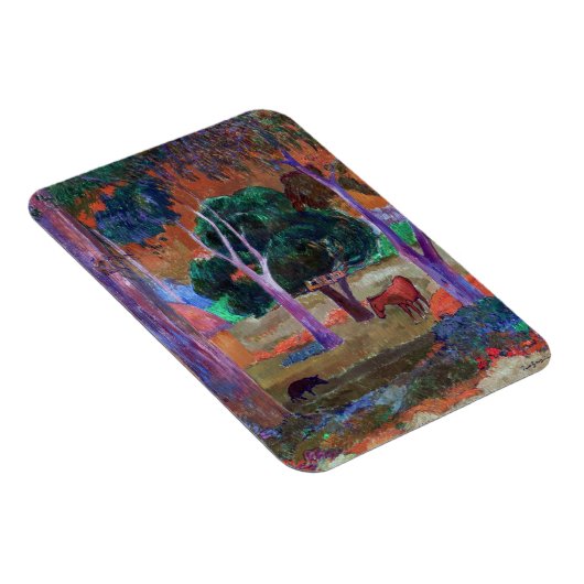 Paul Gauguin – 豚と馬の風景 マグネット (右側)