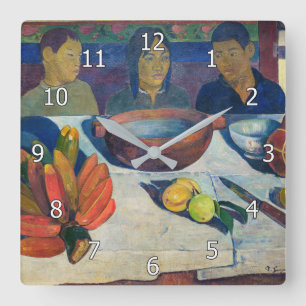Paul Gauguin – 食事/バナナ スクエア壁時計
