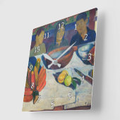 Paul Gauguin – 食事/バナナ スクエア壁時計 (傾斜)