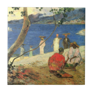 Paul Gauguin Fruit carriers at Turin CoveまたはSeas タイル
