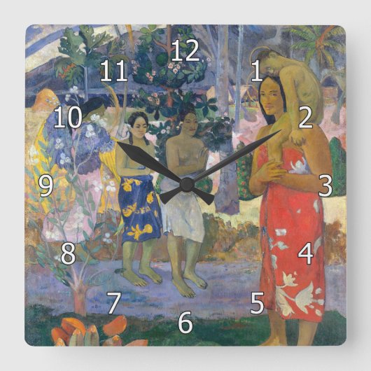 Paul Gauguin - Hail Mary / Ia Orana Maria スクエア壁時計 (正面)