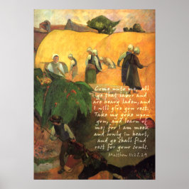 Paul Gauguin Haymakingと聖なる書物、 経典詩 ポスター