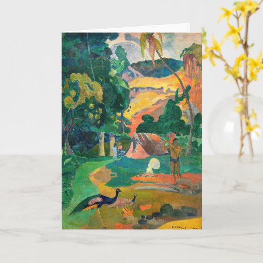 Paul Gauguin - Landscape with Peacocks / Matamoe カード (黄色い花)