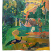 Paul Gauguin - Landscape with Peacocks / Matamoe シャワーカーテン (正面)