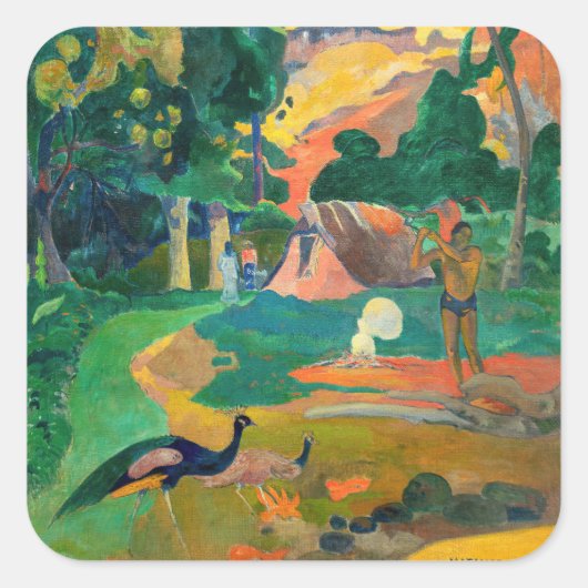 Paul Gauguin - Landscape with Peacocks / Matamoe スクエアシール (正面)