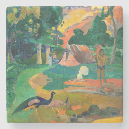 Paul Gauguin - Landscape with Peacocks / Matamoe ストーンコースター (正面)