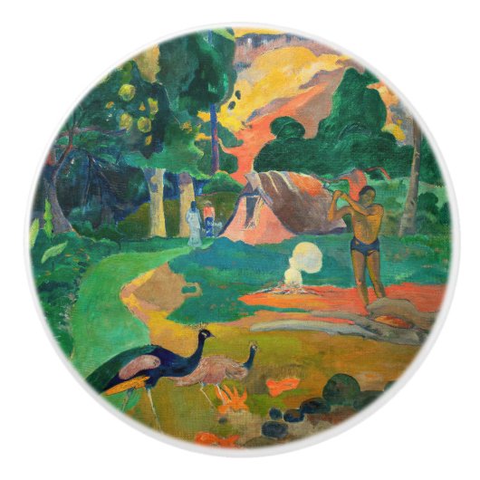 Paul Gauguin - Landscape with Peacocks / Matamoe セラミックノブ (正面)