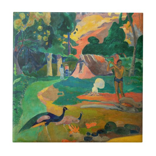 Paul Gauguin - Landscape with Peacocks / Matamoe タイル (正面)