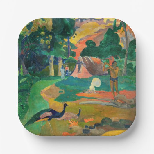 Paul Gauguin - Landscape with Peacocks / Matamoe ペーパープレート (正面)