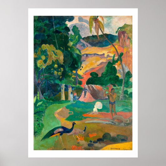Paul Gauguin Matamoe、Landscape with Peacocks Post ポスター (正面)