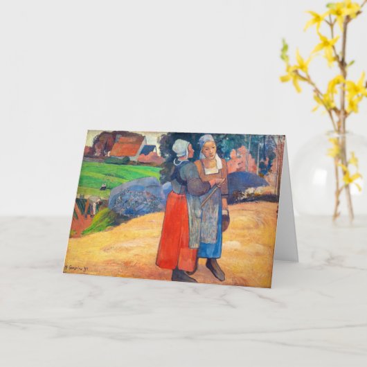 Paul Gauguin - Paysannes Bretones カード (黄色い花)