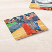 Paul Gauguin - Paysannes Bretones スクエアペーパーコースター (アングル)