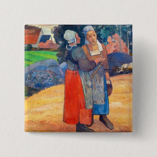 Paul Gauguin - Paysannes Bretones 缶バッジ (正面)