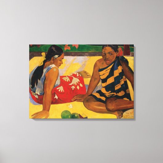 Paul Gauguin Tahiti Parau Apiの2人の女性 キャンバスプリント (正面)