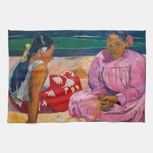 Paul Gauguin - Tahitian Women on theビーチ キッチンタオル (横)