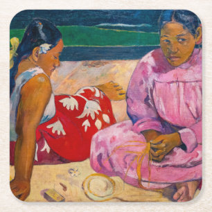 Paul Gauguin - Tahitian Women on theビーチ スクエアペーパーコースター