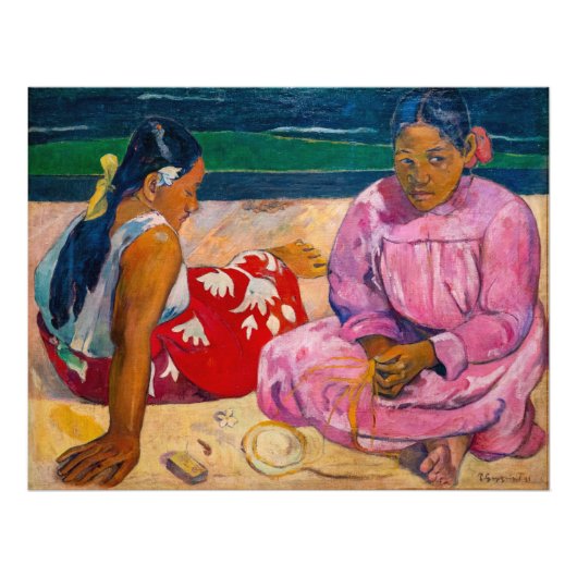 Paul Gauguin - Tahitian Women on theビーチ フォトプリント (正面)