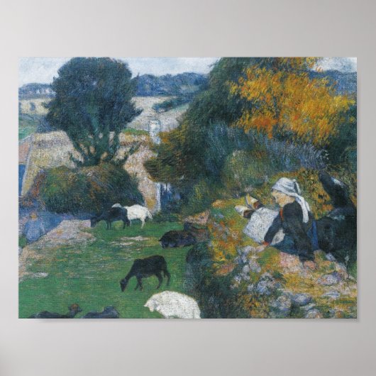 Paul Gauguin - The Breton Shepherdess ポスター (正面)