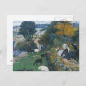 Paul Gauguin - The Breton Shepherdess ポストカード (正面/裏面)