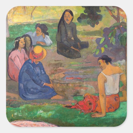 Paul Gauguin - The Conversation /レパラオ スクエアシール (正面)