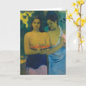 Paul Gauguin - Two Tahitian Women カード (黄色い花)