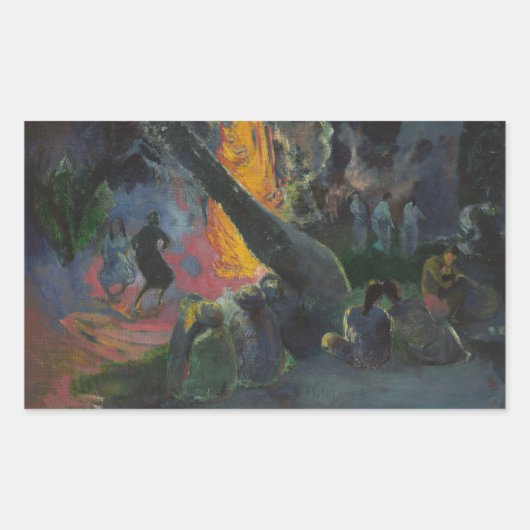 Paul Gauguin - Upa Upa (The Fire Dance) 長方形シール (正面)