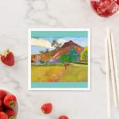 Paul Gauguin's Tahitian Landscape有名絵画な スタンダードカクテルナプキン (インサイチュ)