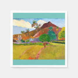 Paul Gauguin's Tahitian Landscape有名絵画な スタンダードカクテルナプキン