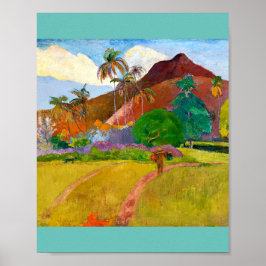 Paul Gauguin's Tahitian Landscape有名絵画な ポスター