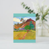 Paul Gauguin's Tahitian Landscape有名絵画な ポストカード (スタンド正面)