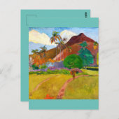Paul Gauguin's Tahitian Landscape有名絵画な ポストカード (正面/裏面)