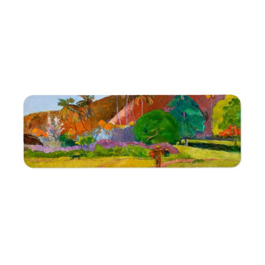 Paul Gauguin's Tahitian Landscape有名絵画な ラベル (正面)